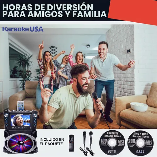 Vista 3 de Karaoke USA Sistema de karaoke portable GF839, color negro, talla única