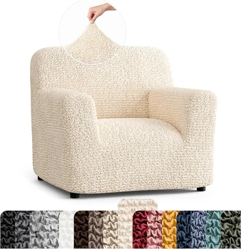 Vista 33 de PAULATO BY GA.I.CO. Funda para Silla - Funda para Sillón - Funda para Sillón - Funda de Tela Suave - Protector de Muebles Elegante de Ajuste Ceniza