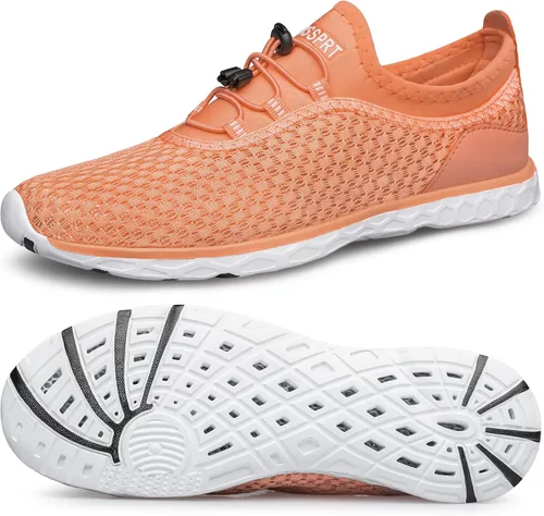 Vista 38 de DOUSSPRT Zapatos acuáticos deportivos de secado rápido para mujer Todo negro