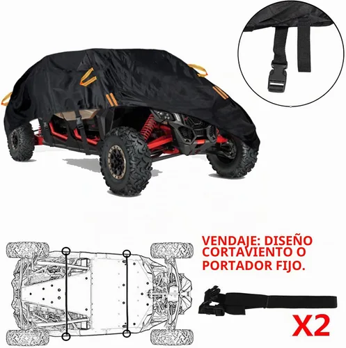 Vista 2 de Cubierta UTV de 2-3 plazas, cubierta impermeable 600D lado a lado