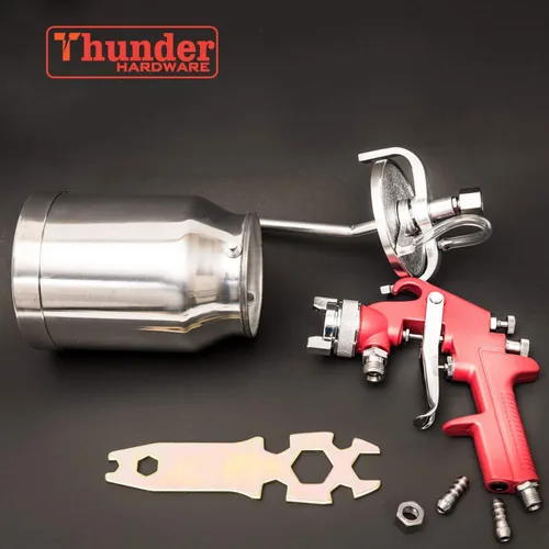 Vista 7 de Thunder Hardware 4001J - Pistola rociadora de alimentación por sifón de 34 onzas, boquilla de 0.06 pulgadas para una variedad de pinturas de baja