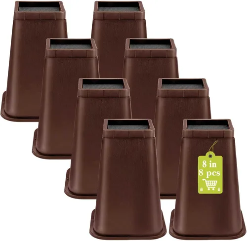 Vista 25 de Paquete de 12 elevadores de muebles de 1 pulgada, elevadores de cama ajustables resistentes para mesa, escritorio, sofá, gabinete, marco de cama