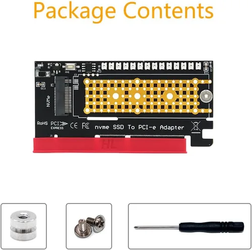 Vista 7 de HLT M.2 nvme SSD a PCI-E 4X/8X/16X adaptador con 3528 flash colorido LED