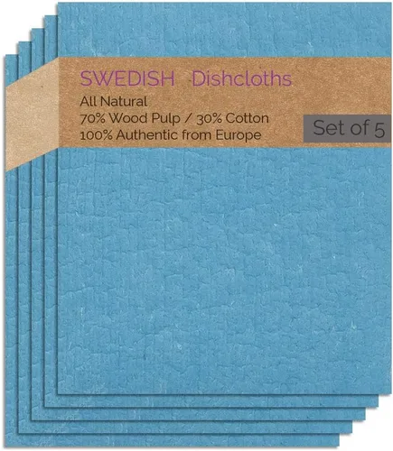 Vista 21 de SWEDEdishcloths - Toallas de esponja de celulosa - Juego de 10 paños de cocina suecos (azul)