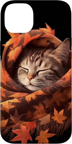 Vista 14 de Funda para iPhone 13 American Shorthair Cat Kitten Autumn Fall Leaves Case