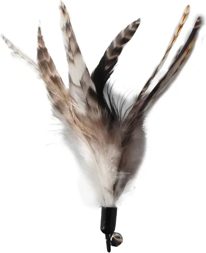 Vista 8 de Juguetes para gatos EcoCity - Juguetes de plumas para gatos sin teñido químico para gatos de interior - Incluyen varita para gatos y recambios
