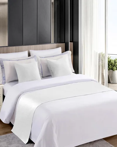 Vista 4 de Caminos de cama blancos para cama de tamaño individual, mantas decorativas para pie de cama, moderno y simple telón de fondo blanco para cama, sofá