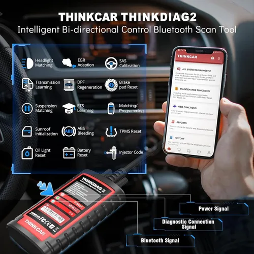 Vista 5 de Thinkdiag2 - Escáner de diagnóstico OBD2 de control bidireccional para iOS y Android, escaneo Bluetooth con protocolo CAN-FD, AutoVIN, prueba