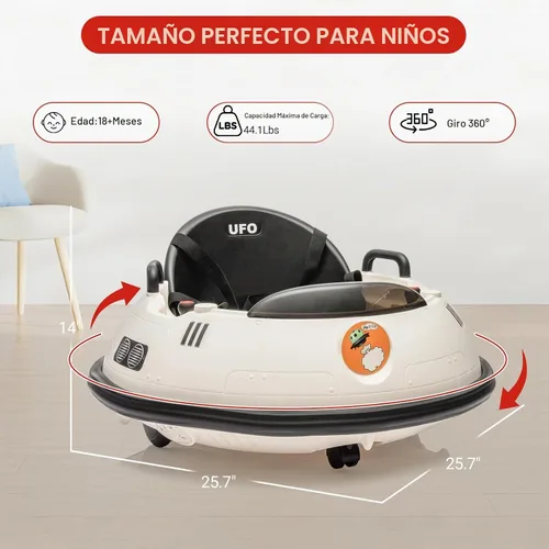 Vista 6 de Coche de parachoques para montar en coche, coche de parachoques para niños de 12 V con control remoto