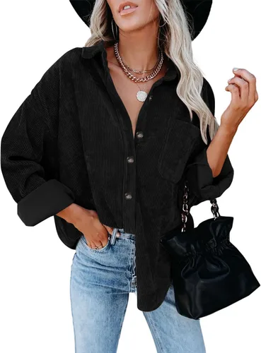 Vista 120 de ZOLUCKY Chaqueta de manga larga con botones para mujer, talla grande, blusas