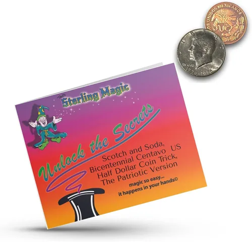 Vista 8 de Ted's Sterling Magic Scotch and Soda Bicentennial Centavo Genuine US Half Dollar Coin Trick, la versión patriótica (edición Deluxe)