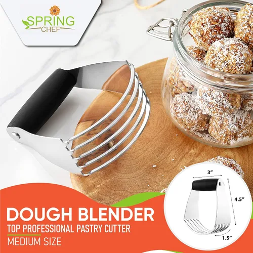 Vista 2 de Spring Chef Licuadora de masa mediana profesional y rallador de mano premium/rallador fino - Paquete de 2 productos - Negro