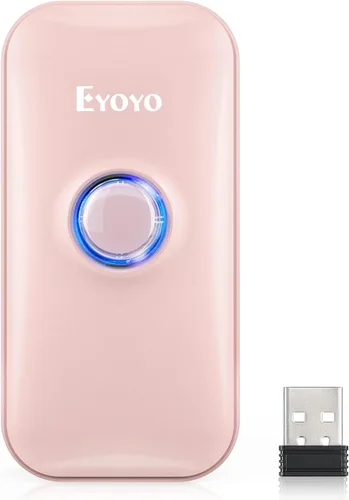 Vista 10 de Eyoyo Mini escáner de código de barras Bluetooth 1D, 3 en 1 Bluetooth y USB con cable y lector de código de barras inalámbrico 2.4G Escáner de Negro