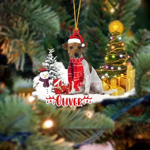 Vista 24 de NAZENTI Adorno personalizado de gato abisinio con árbol de pino, adorno de Navidad personalizado para perros amantes de las mascotas, colgante