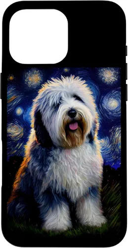 Vista 19 de Old English Sheepdog in Starry Night Painting Dog Mom Dad Case for iPhone 17