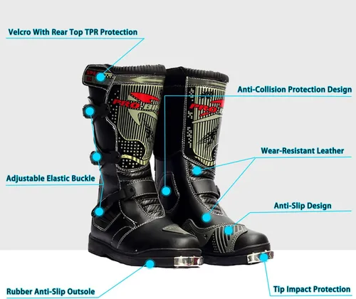 Vista 2 de 1Storm Botas de motocross MX ATV Dirt Bike Rider Long High Racing Negro MBM006, B1007 Rojo