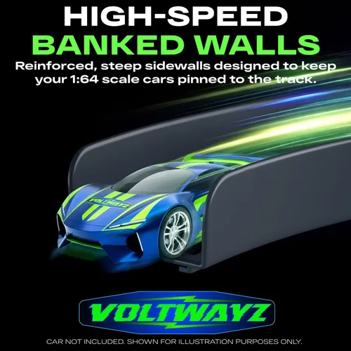Vista 2 de Piezas de pista Curve compatibles con Hot Wheels – Paquete de 4 giros de 90 grados de alto banco + 6 conectores – Esquina curvada para carreras a