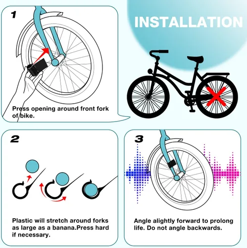 Vista 3 de MOL Sistema de escape de sonido para bicicleta, hace que tu bicicleta suene como una motocicleta (4 piezas) (negro)
