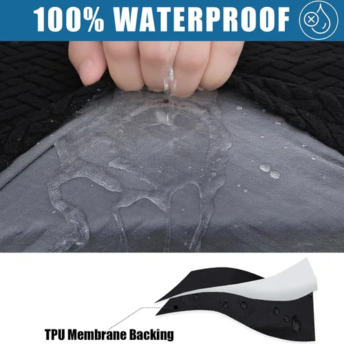 Vista 2 de Smiry - Fundas impermeables para cojines de sofá, fundas de cojín elásticas de jacquard gruesas para sofá, protector de muebles elástico lavable
