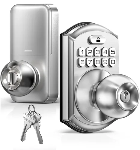 Vista 10 de TEEHO TE003 Cerradura de Puerta con Teclado de Entrada sin Llave con Manija, Cerraduras Inteligentes Digitales Electrónicas para Puerta Principal