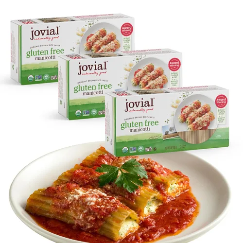Vista 9 de Jovial Pasta Manicotti de Arroz Integral - Pasta Manicotti, Pasta de Manicotti, Pasta de Grano Entero, Pasta Orgánica, Sin Gluten, Sin Lácteos