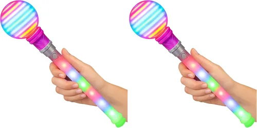 Vista 7 de ArtCreativity Varita de luz para niños, varita de juguete giratoria LED de 14 pulgadas con baterías incluidas, divertido juguete de varita iluminada