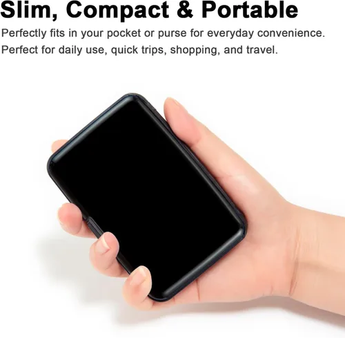 Vista 46 de Soporte para tarjetas de crédito, cartera metálica con bloqueo RFID para tarjetas de identificación para mujeres y hombres, funda rígida de aluminio
