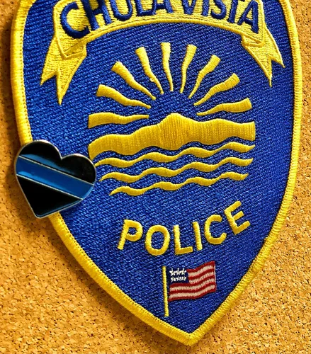 Vista 7 de Funiverse Bulk 20 Pack Delgado Línea Azul Corazón Apreciación Policía Solapa Tie Pin
