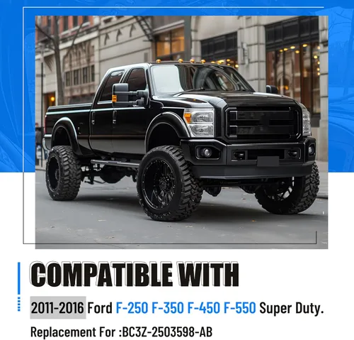 Vista 2 de HECASA Una manija de agarre de pilar, moldura interior derecha del lado del pasajero compatible con Ford F-250 F-350 F-450 F-550 Super Duty Negro