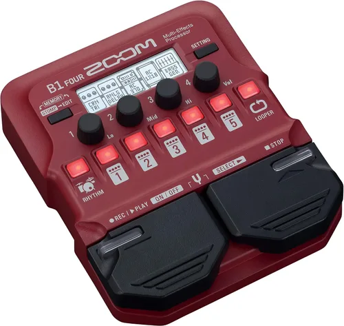 Vista 6 de Zoom B1 Four - Pedal procesador de multiefectos para bajo, con más de 60 efectos incorporados, modelado de amplificador, looper, sección rítmica