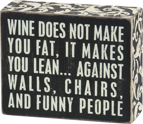 Vista 8 de Primitives by Kathy 18066 Cartel de caja, 7" x 2.5", All You Need... is a Bottle of Wine
