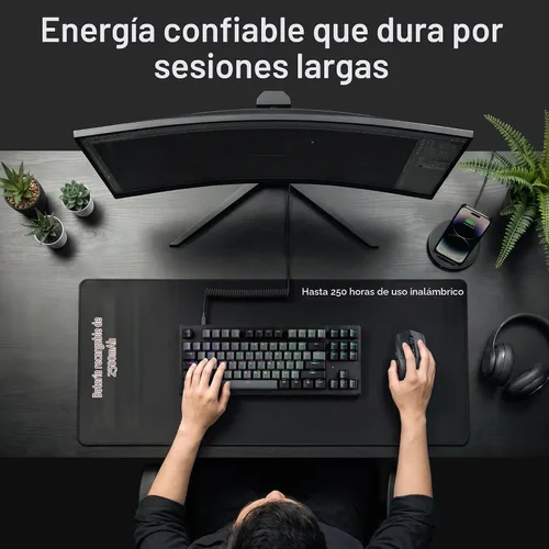 Vista 7 de TECWARE Phantom+ Elite Teclado mecánico RGB de 87 teclas para juegos 3 modos Bluetooth inalámbrico 5.0, 2.4 GHz y USB-C con cable 5 pines