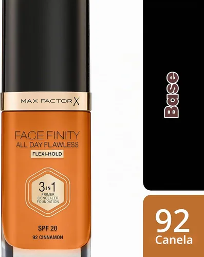 Vista 4 de Max Factor Facefinity - Base de maquillaje 3 en 1 All Day Flawless SPF 20#092 Canela, 7.05 onzas