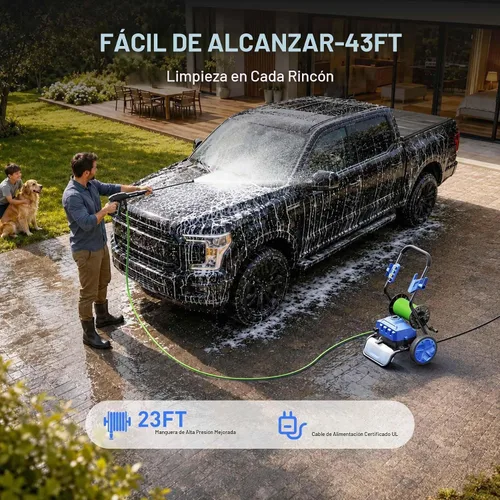 Vista 2 de Lavadora a presión eléctrica resistente 4800PSI, limpiador de lavadora