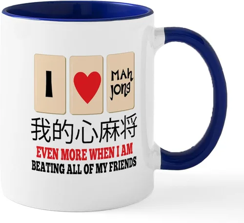 Vista 34 de CafePress Mahjong Mugs - Taza de café de cerámica de 11 oz (11.0 fl oz)