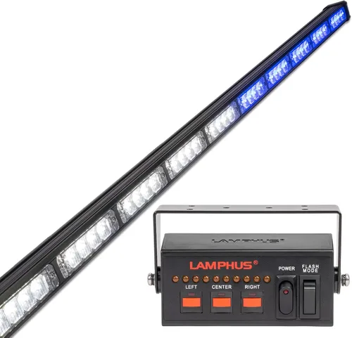 Vista 23 de lamphus SolarBlast sbls64 29" 24 W LED Advertencia Tráfico de Emergencia Advisor – Barra de luz ámbar azul, Azul