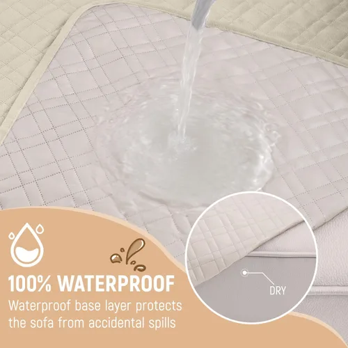 Vista 2 de Funda impermeable en forma de L para sofá seccional, funda acolchada de terciopelo para sofá esquinero, en forma de L, protector de muebles