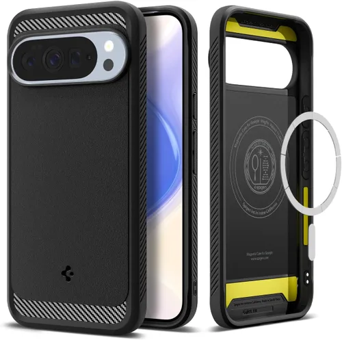 Vista 8 de Spigen Funda para Pixel 9a, Rugged Armor MagFit (2025) [compatible con accesorios MagSafe] - Negro mate