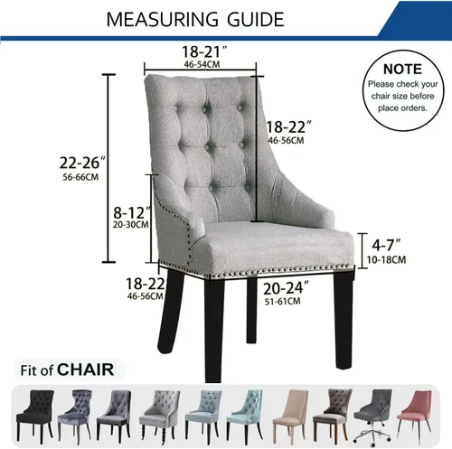 Vista 6 de Wingback - Funda impermeable para silla, funda de jacquard elástica (beige, 1 unidad) Instant room refresh with easy cleanup, dependable mess