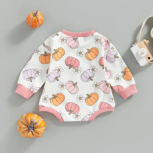 Vista 3 de OikMombiu Traje de Halloween para bebé y niña, camiseta y pantalones divertidos de fantasma, manga larga, cuello redondo, ropa linda