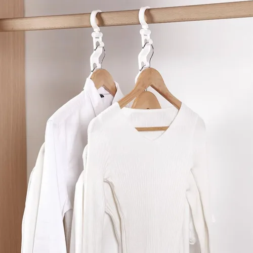 Vista 2 de 2 perchas para ropa, organizadores y almacenamiento para dormitorio, colgador de interior, ahorros de espacio, perchas para guardarropa, perchas