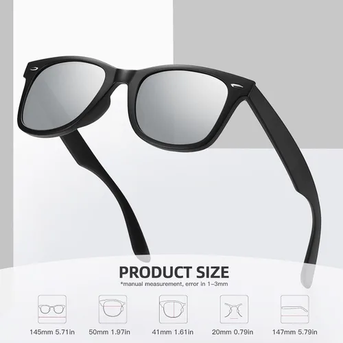 Vista 108 de MEETSUN Polarized Sunglasses for Women Men Classic Retro Square Frame Driving Sun Glasses UV Protection