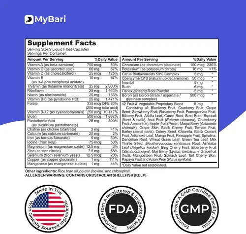 Vista 8 de Multivitamínico bariátrico todo en uno con hierro, fabricado en Estados Unidos, para hombres y mujeres, soporta manga gástrica y bypass con más