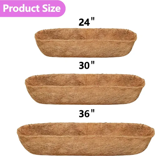 Vista 2 de TigeJoy 2 piezas de 24 pulgadas, revestimiento de fibra de coco grueso 100% natural para macetas, terrazas de jardín, macetas, 24 pulgadas