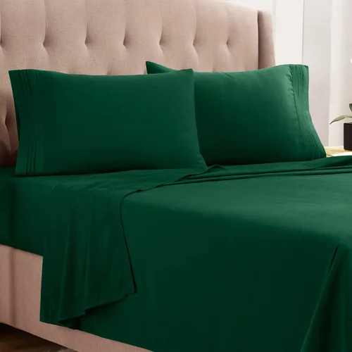 Vista 60 de Empyrean Juego de sábanas individuales - 110 GSM 4 piezas de sábanas para cama individual, sábanas de tamaño individual doble cepillado, sábanas