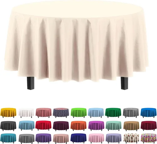 Vista 39 de Party Solids Paquete de 4 manteles de plástico color azul aguamarina, 54 x 108 pulgadas, mantel desechable para fiestas y pícnics
