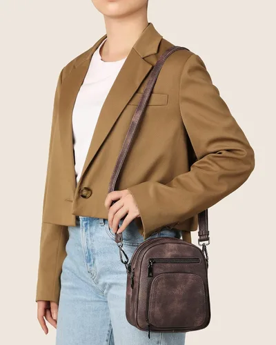 Vista 6 de FADEON Mini bolsos cruzados para mujer, bolso cruzado pequeño, bolso cruzado de diseñador, bolsa de hombro, ranura para tarjetas