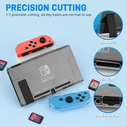 Vista 3 de RHOTALL Carrying Case Set Compatible with Nintendo Switch Accessories, Portable Travel Storage Case for Switch with Clear Protective Cover, Screen