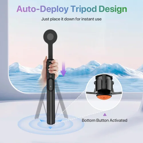 Vista 2 de Moman Trípode magnético para selfie stick de 13 a 66 pulgadas con soporte de despliegue automático, soporte magnético de aluminio portátil
