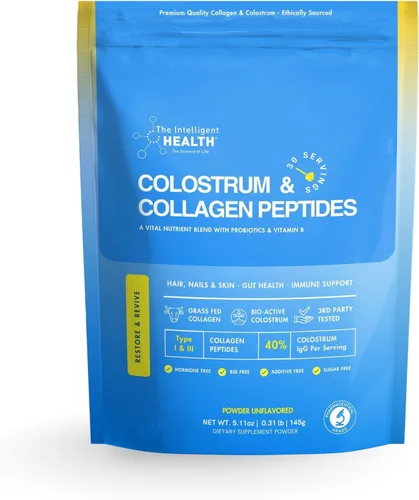 Vista 15 de The Intelligent Health - Péptidos de colágeno hidrolizado en polvo, alimentados con pasto, alto en proteínas, sin sabor, libres de gluten, apto
